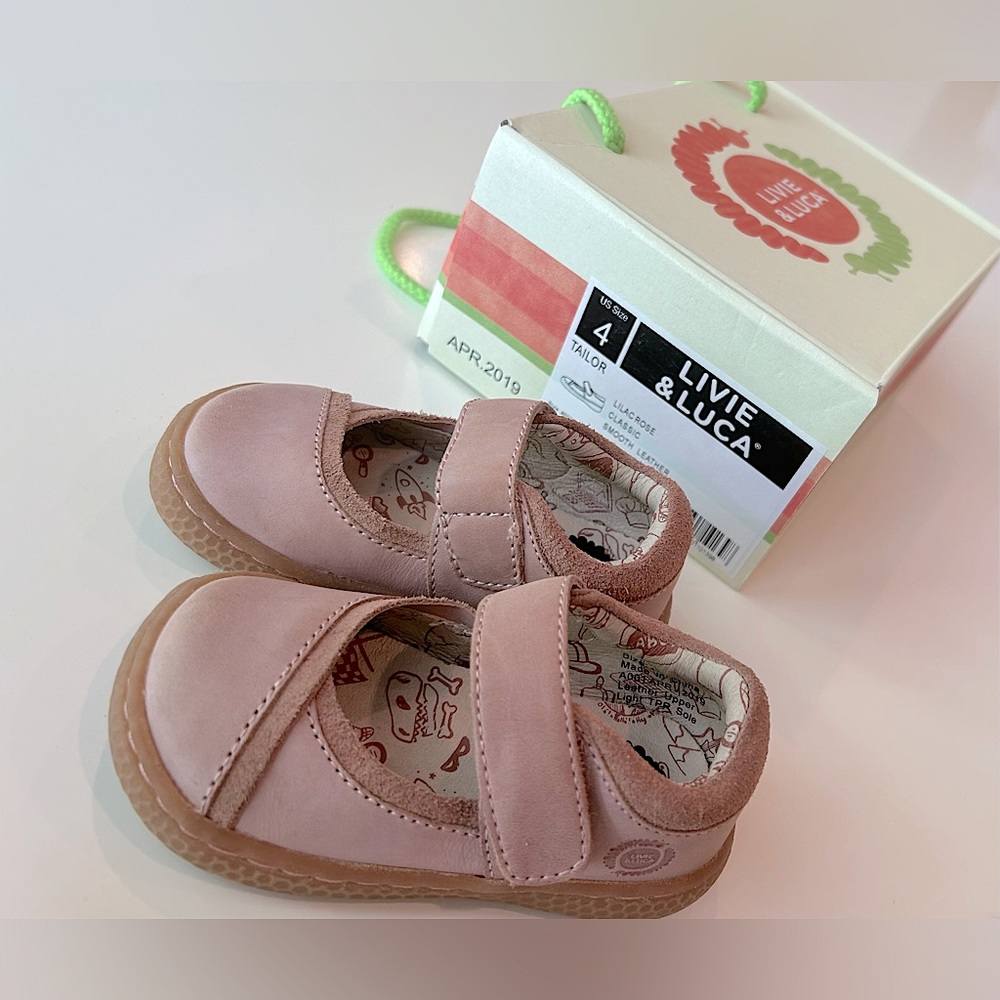 Livie & Luca Lilac Rose Leather Mary Janes Toddler Size 4